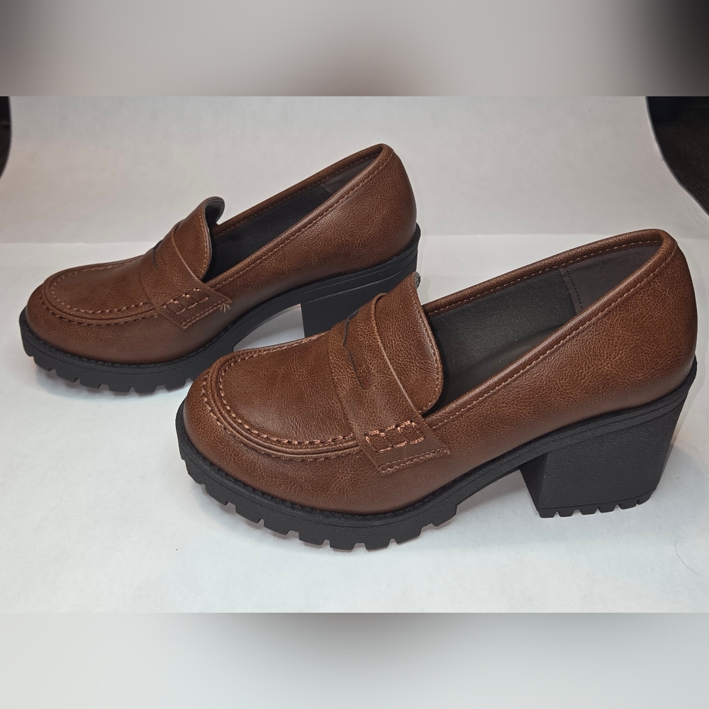 Soda Brown Loafers for Women - Picture 2 of 3